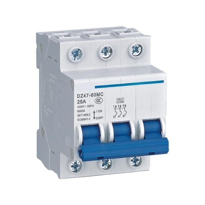 Disyuntor DZ47-60MC 3P 25A interruptor magnetotérmico trifásico para cuadro eléctrico