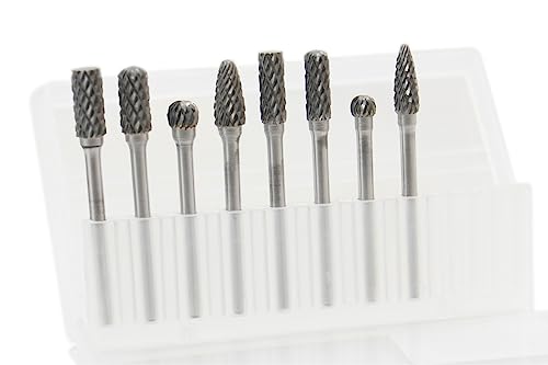 Set de 8 fresas carburo con vástago 1/8 pulg miniatura 1