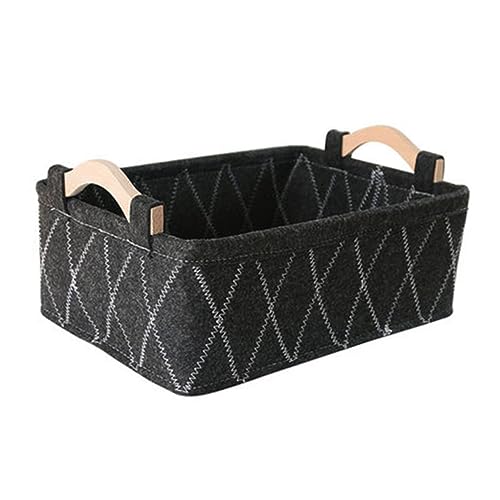 Vaguelly 1Pc Felt Storage Basket Home Organizer for Books and Supplies Stylish Desktop Storage Container for Living Room and Bedroom Organization
