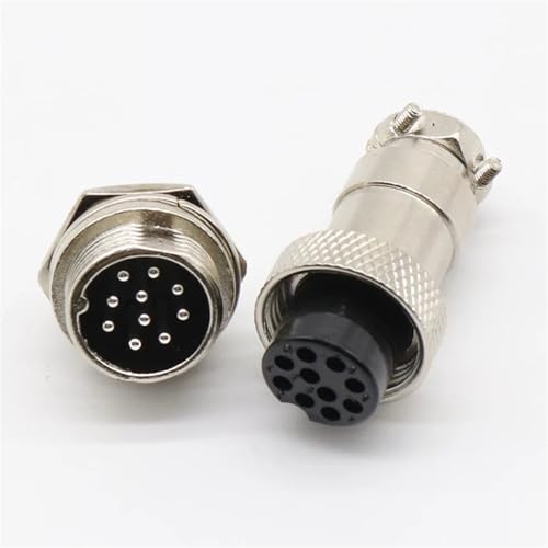 Conector circular GX16 para panel de cable macho y hembra de aviación 9 pines 16mm 5