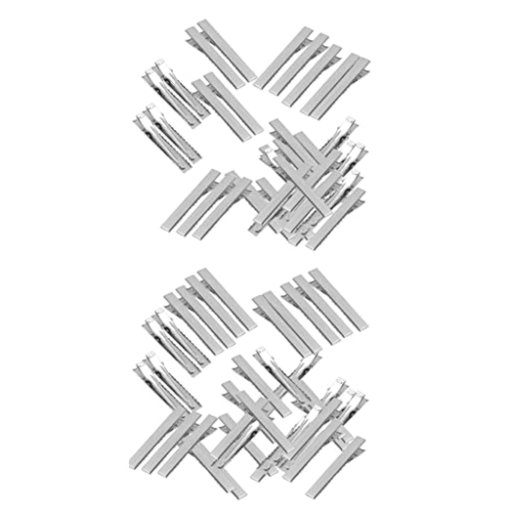 100pieces Assorted Size Flat Single Prong Clips