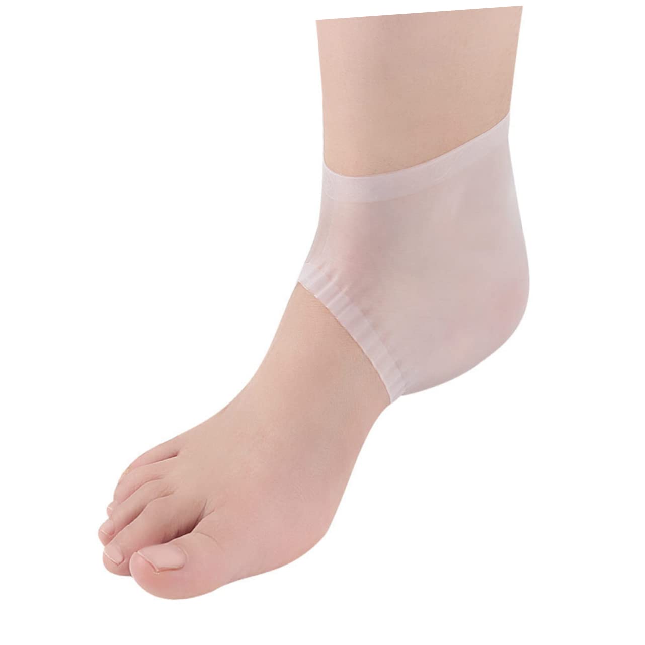 NOLITOY 1 Pair Anti-Slip Silicone Gel Cracked Heel Sleeves Foot Heel Socks for Moisturizing Antichapping Foot Care Protect