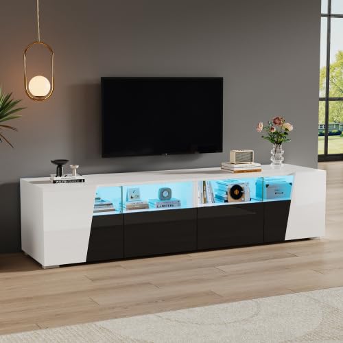 Merax Mueble de TV de alto brillo de 180