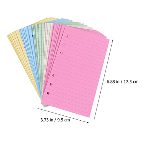 Núcleo de cuaderno de sueltas recambios para libreta y agenda con hojas de colores rayadas 6