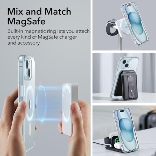 Image of ESR for iPhone 15 Plus Case for MagSafe, Anti-Yellowing, Clear Blue | Ultra Slim, 3X Military-Grade Drop Protection, Magnetic Phone Case, Impact Absorbing, Resists Scratches
