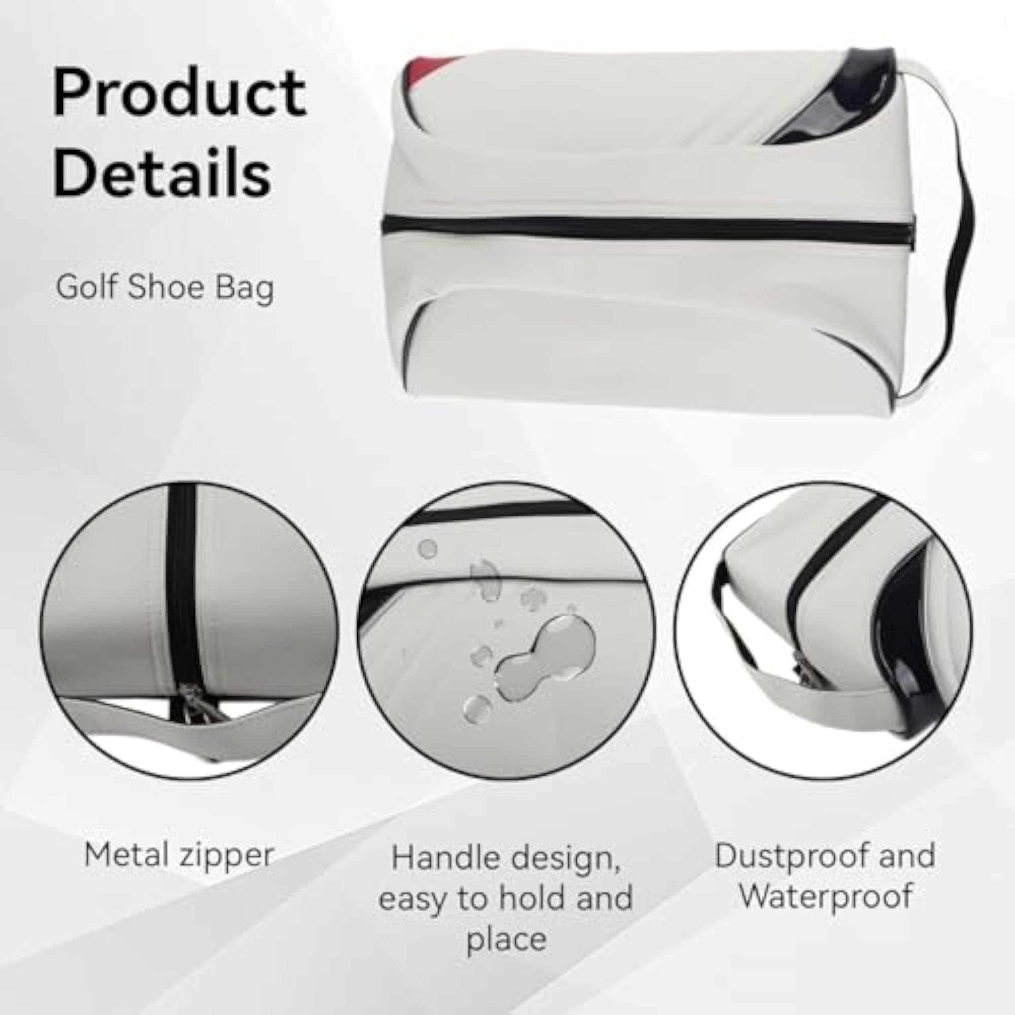 Men's PU Leather Golf Shoe Carrier Bag, Travel Dustproof