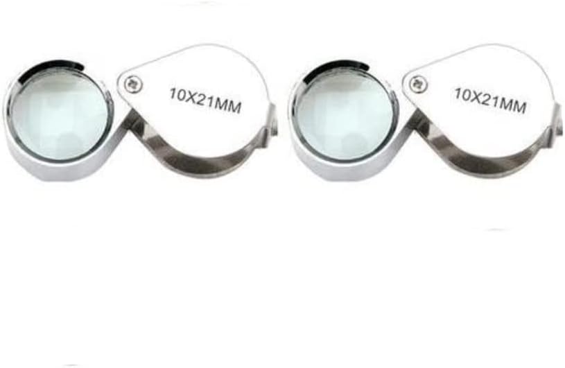 Cafurty 2Pcs New Magnifier 10 x 21mm Jeweler Loupe Eye Glass Loop Magnifying