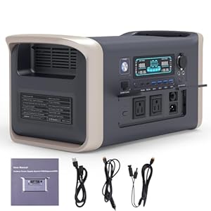 TOPAZ 1800W Battery Generator, 1024Wh LiFePO4 Battery Solar Generator with AC Outputs DC Ports USB Ports Type-C Port for Home Backup Power Outages Outdoor Camping & RVs (Solar Panel Optional)