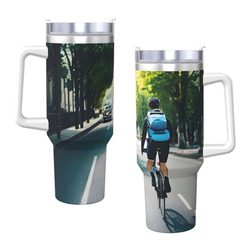 FSCEV Auto und Fahrrad 1,2 l Ice Bully mit Griff, Edelstahl, vakuumisoliert, Kaffee-Eisbecher, Wasserbecher