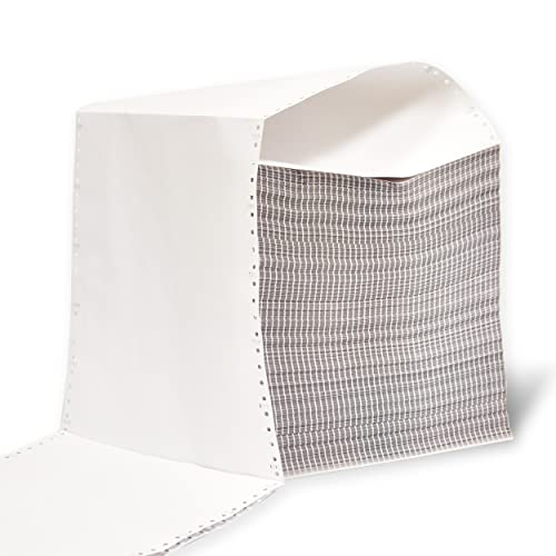OFITURIA Papel Continuo Blanco, Doble Hoja, Autocopiativo con Trepado, Hojas Plegadas en Zig Zag, Medidas 240 mm x 279 mm A4   1500 Hojas