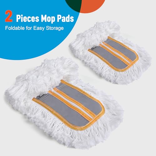 Image of CLEANHOME Commercial 24 inch Dust Mop Pads, Grey, 2 Pieces | Just Fit CLEANHOME 24 inch Commercial Dust Mop