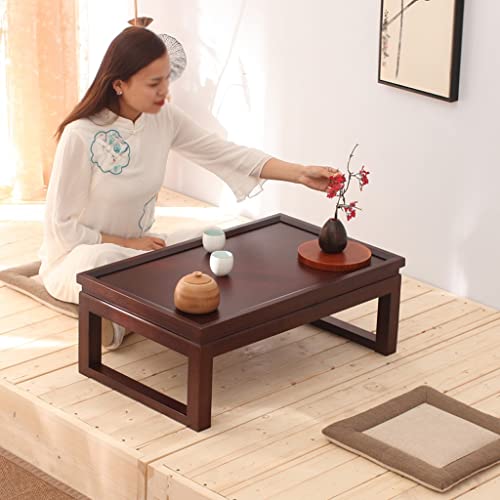 Table d'appoint en bois massif 45x70cm | Petite table de thé pour balcon - 7