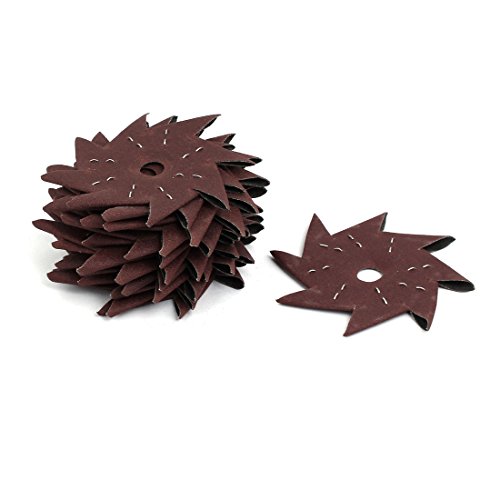 Aexit 4-inch 150 Abrasives Grits Pinwheel Shaped Octagonal Abrasive Sandpaper Buffing Tool 15pcs Model:11as456qo296