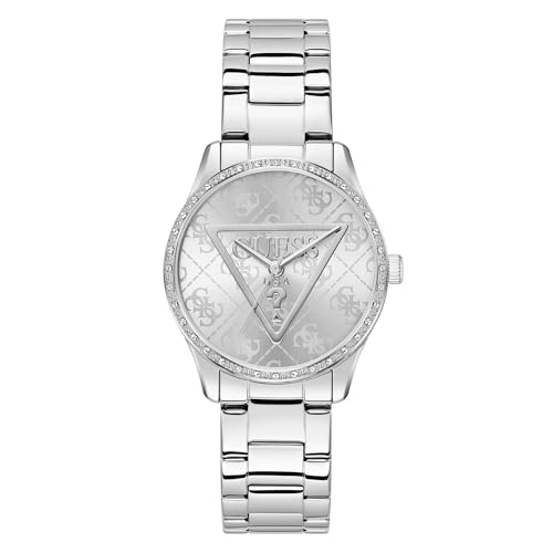 Guess Roxy GW0987L1 - Reloj de Pulsera para Mujer (Acero Inoxidable, 36 mm, 3 Bares), Color Plateado