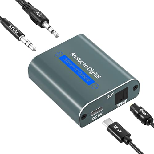 Dual 3.5mm to Optical Audio Adapter with 3.5 RCA Cable and Optical Cable