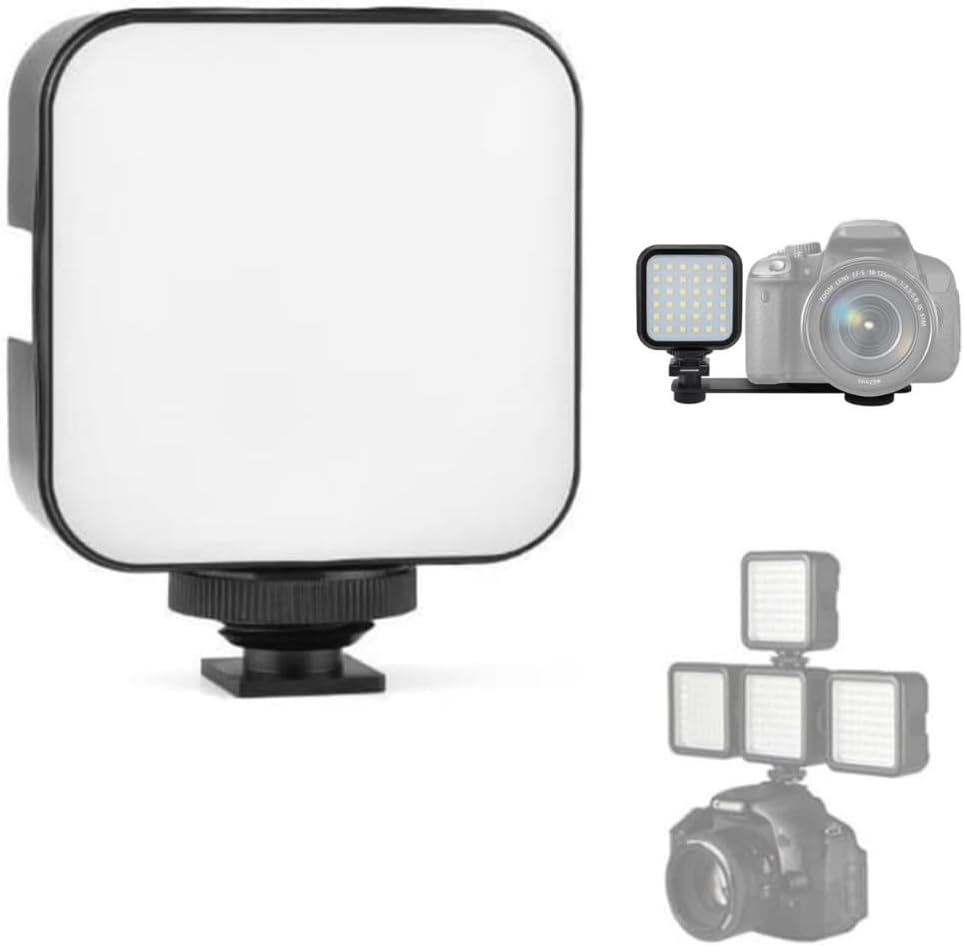 Universal Mini Portable Rechargeable USB LED Light for DSLR Cameras with Micro USB Cable for Nikon, Canon, Panasonic, Sony, Olympus, Fujifilm, Pentax Cameras & More