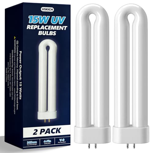 Bug Zapper Light Bulb Replacement for 15W Bug Zapper with 4-Pin Base Ful 15W-BL U Shaped Twin Tube Bulb for Outdoor Mosquito Zapper 2 Pack