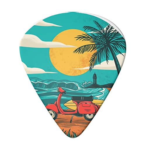 Sunset Beach Palm Tree Lot de 6 médiators pour guitare acoustique, guitare électrique, basse, ukulélé – fins, moyens et… - Les Beatles, Paul McCartney, John Lennon, RIngo Starr, George Harrison Sunset Beach Palm Tree Lot de 6 médiators pour guitare acoustique, guitare électrique, basse, ukulélé – fins, moyens et… – Image 4