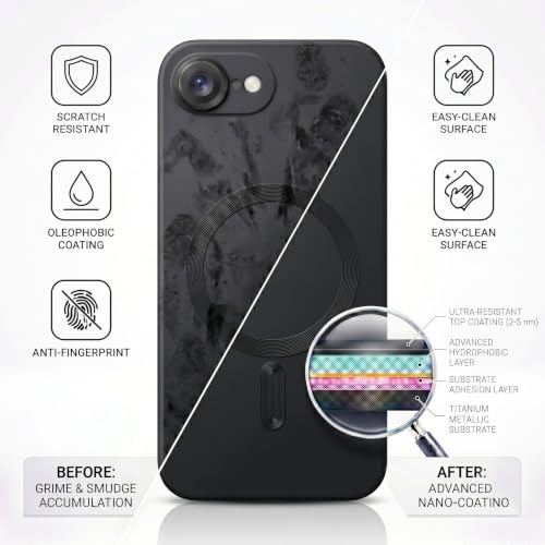 Image of amazon basics Premium Mag-Safe Case for iPhone 16E | Shockproof & Anti-Scratch Cover | Soft Silicone with Wireless Charging | Camera Lens Guard - Black