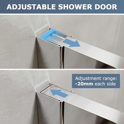 Image of SUNNY SHOWER Corner Shower Glass Door 36 inch D x 36 inchW x 72 inchH, Double Sliding Glass Door with 2 Fixed Panels, 1 /4 inch Clear Tempered Glass Shower Door, Chrome Finished
