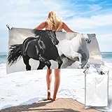 Photo Gallery jtnwec telo mare in microfibra con stampa di cavalli bianchi e neri, ad asciugatura rapida, 150 x 80 cm, senza sabbia, morbido e assorbente, con borsa in pvc Photo Gallery jtnwec telo mare in microfibra con stampa di cavalli bianchi e neri, ad asciugatura rapida, 150 x 80 cm, senza sabbia, morbido e assorbente, con borsa in pvc