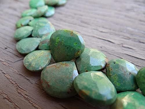 Turquoise du Nevada briolette cœur facettée pour création bijou luxe unique - 3