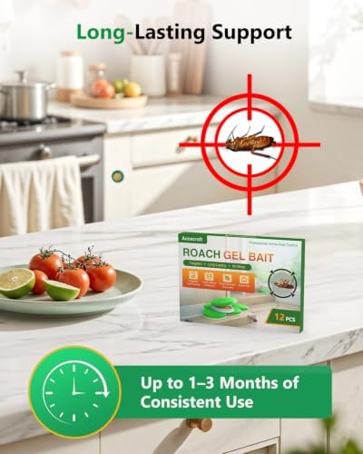 Roach Control Gel Bait Stations for Indoor Home Use, Long-Lasting Cockroach Killer & Deterrent, Fast Acting, Pet Safe Solution for Kitchen & Bathroom Infestations-12 Pack - 4