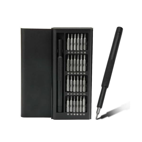 HKDZ Feinmechaniker Schraubendreher Set, 25 in 1 Schraubenzieher Set mit 24 Bits, Präzisionsschraubendreher, Magnetisch für Handy, Smartphone, Spielekonsole, Tablet, PC, Brille, Uhr
