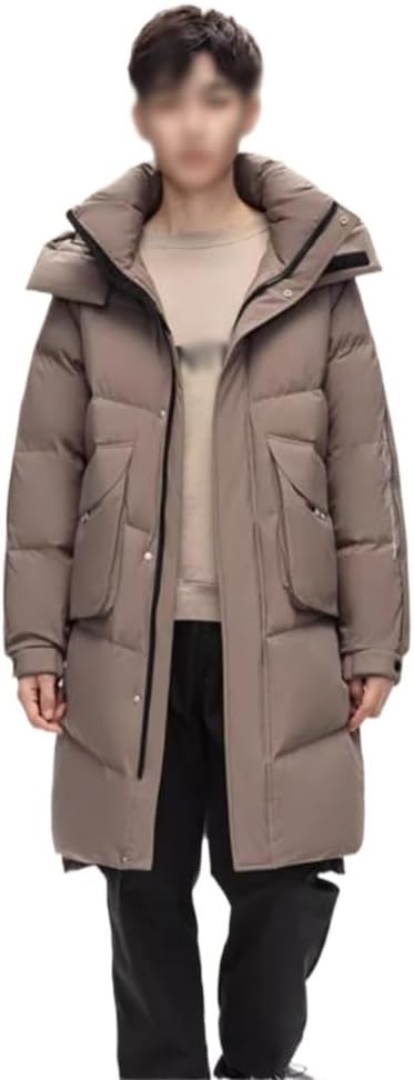 VIDI Couples Winter Thick Coat Goose Down Jacket Men And Women Over The Knee Long