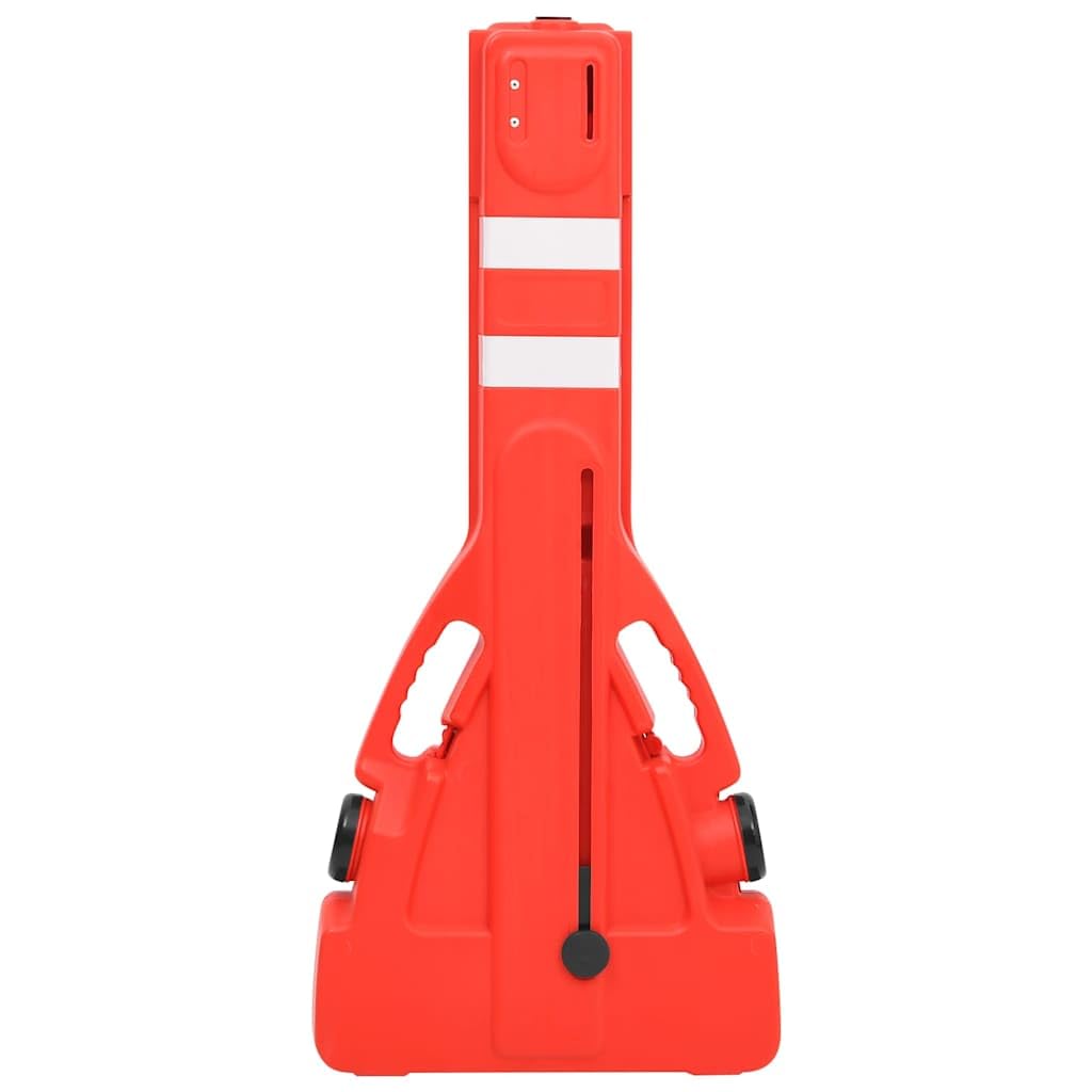 Barrera plegable de polietileno, 210 x 50 x 105 cm, color rojo