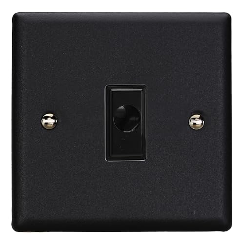 Varilight Flex Outlet Plate - Urban/Vogue Matt Black with Black Insert