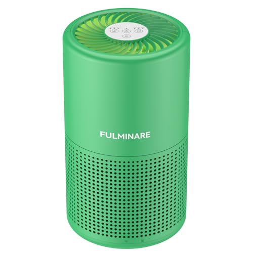 Image of FULMINARE Air Purifiers for Home Bedroom H13 HEPA Air Filter | 360 Intake for Pet Hair, Smoke, Odors , 3 Speeds, Timer, 24dB, Small Mini Air Purifier with Night Light, Mint Green