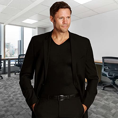 Insta Slim By I.s. Pro - Made In Usa - Men’s Slimming Compression Fitted Body Shaper Short Sleeve V-Neck T-Shirt For Instant 5 Inch Slimmer Look, Undershirt & Back Support (Black-Xl) #TOP3