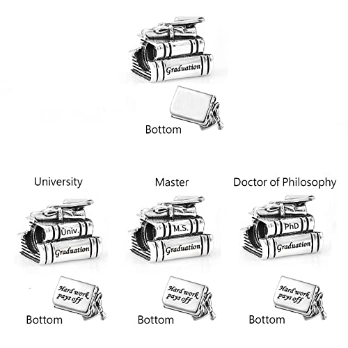 Image of Class 2026 Graduation Graduate Charm Compatible with Pandora Charms Bracelets for 2025 University Master Phd Graduation Bead Jewelry Gifts