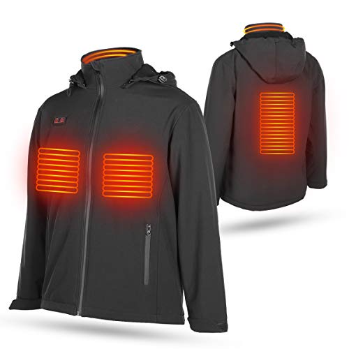 Heated Jacket Windproof Heated Hoodie With Detachable Hood Smart for Men Women Heated Jacket Windproof Heated Hoodie With Detachable Hood Smart for Men Women