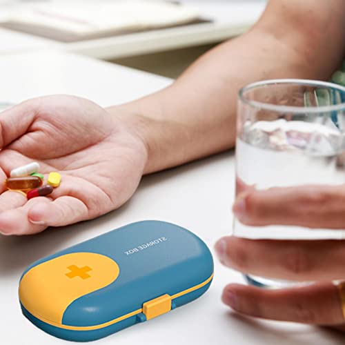 comprimidos diário – Recipiente para medicamentos 4/6 grades, com função corte, estojo comprimidos p