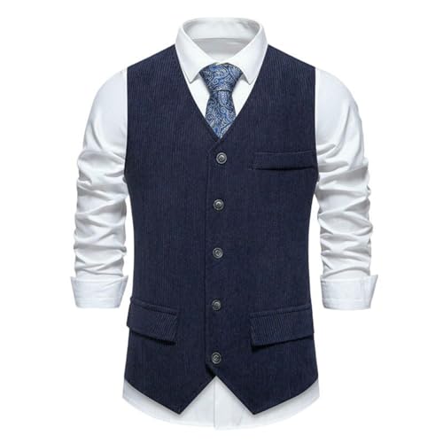 Chaleco vintage británico de hombre para lucir impecable en la oficina con cuello en V