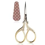 BIHRTC 4.5Inch Vintage Crochet Scissors - Small Embroidery Scissors with Stainless Steel Sharp Pointed Blades - Ideal for Sewing, Craft, DIY & Artwork DIY Tool