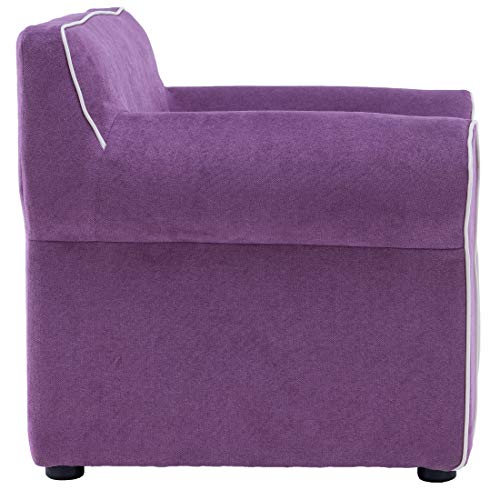 Critter Sitters Cschldchr-Pur Mini Chair With Piping, Dimensions: 22"" (D) X 28"" (W) X 23"" (H), Purple #TOP4