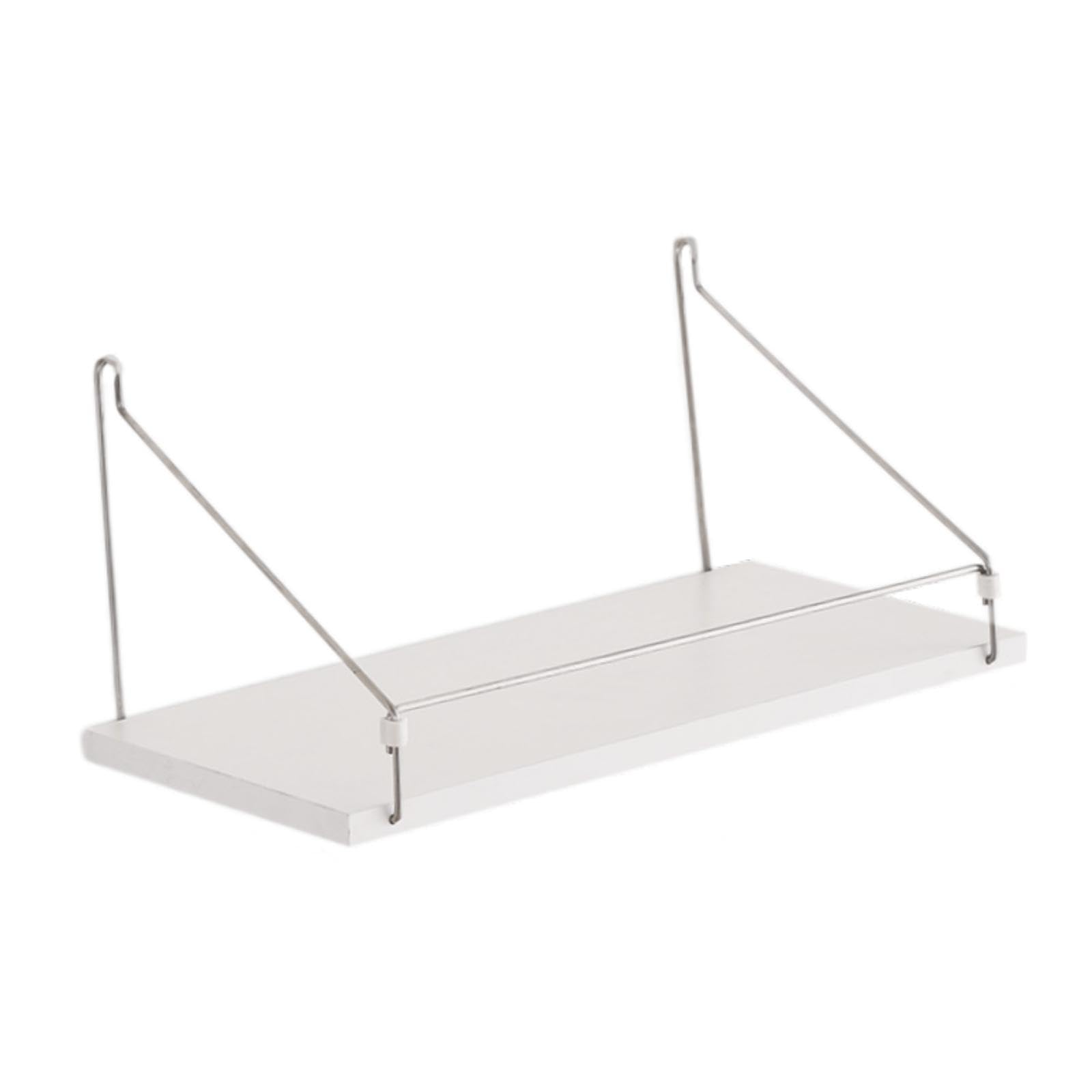 Étagère murale projecteur en acier et bois blanc pour salon