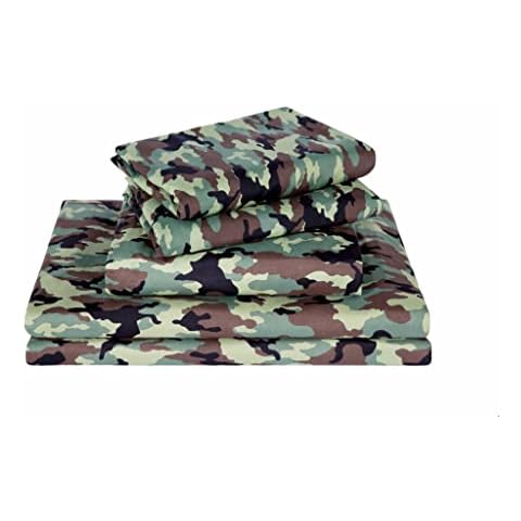 Camuflaje militar sábanas microfibra verde, tamaño King Cover