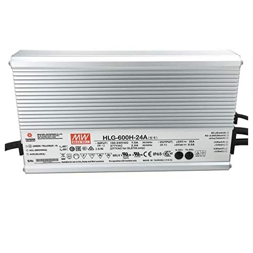 Unbekannt HLG-600H-24A: MEAN WELL LED-Netzteil 600 W, 24 V, IP65, Spannung und Strom einstellbar 24 V 600 W