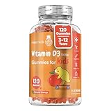 Vitamin D Gummies Kids 1000IU - Natural Orange Flavour Gummies - 4 Months Supply (120 Vitamin D3 Gummies) - One A Day - for Kids 3-12 Years - Vegetarian, Non-GMO & Gluten-Free Vitamin D