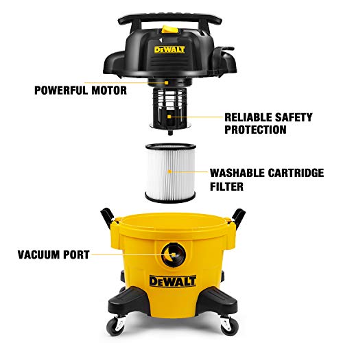 DEWALT DXV06P 6 Gallon Poly Wet/Dry Vac, Yellow DEWALT DXV06P 6 Gallon Poly Wet/Dry Vac, Yellow