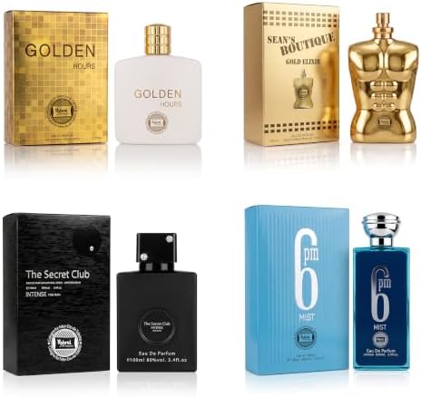 Hybrid & Company Men's 4 Pcs 6 Pm Mist The Secret Club Sean'S Boutique Gold Elixir Golden Spray Eau De Perfume Toilette