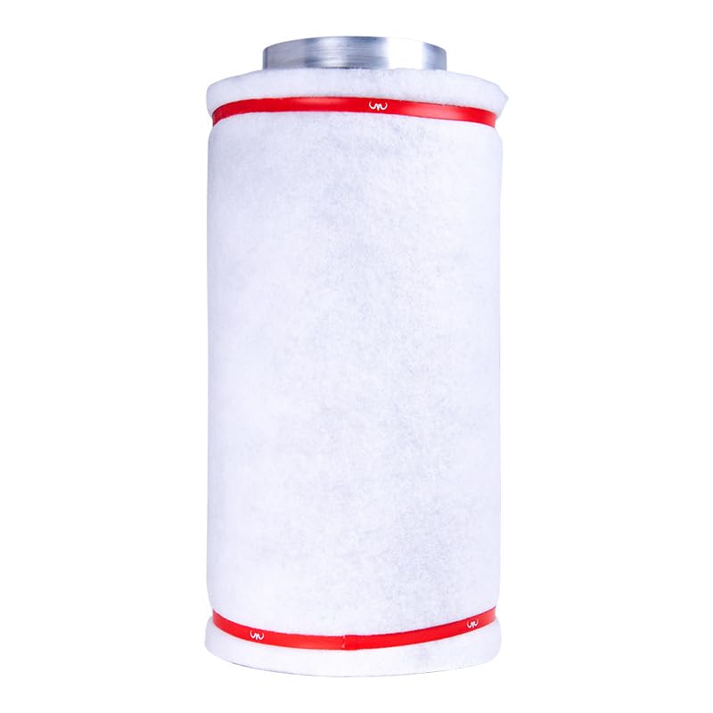 Mammoth Carbon Filter RC412 Activated Carbon Odour Control for Grow Rooms & Hydroponics High-Airflow Aluminium Filter with Pre-Filter Sleeve Multiple (4"–12") (10" - 600mm (1282m3/h))