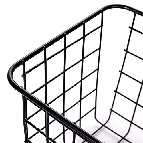 Xinfull 5 Pack Wire Storage Baskets Household Metal Wall-Mounted Containers Organizer Bins For Kitchen Bathroom Freezer Pantry Closet Laundry Room Cabinets Garage Shelf, Medium #TOP3
