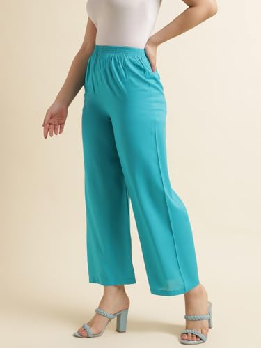 Image of Fabclub Women's Heavy Rayon Solid Plain Palazzo
