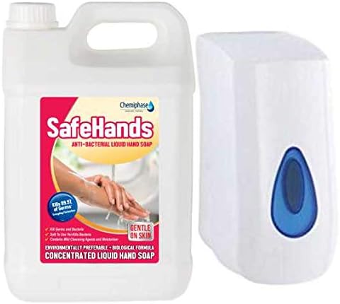 Safe Hands - Anti-Bacterial Liquid Hand Soap - 5 Litres with Dispenser