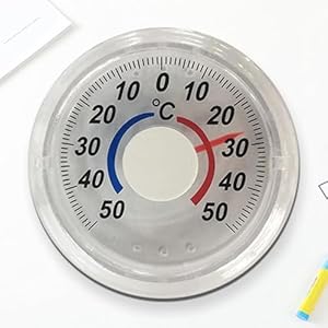 Generic Outdoor stick-analoge thermograaf – raam-thermograaf, raamstick-analoge thermometer, transparante zelfklevende thermometer, hygrometer, raamthermometer